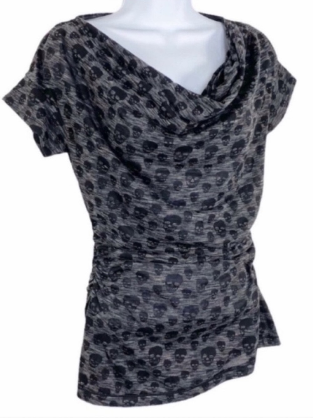 CHELSEA & VIOLET Skulls cowl neck top S - Picture 6 of 10